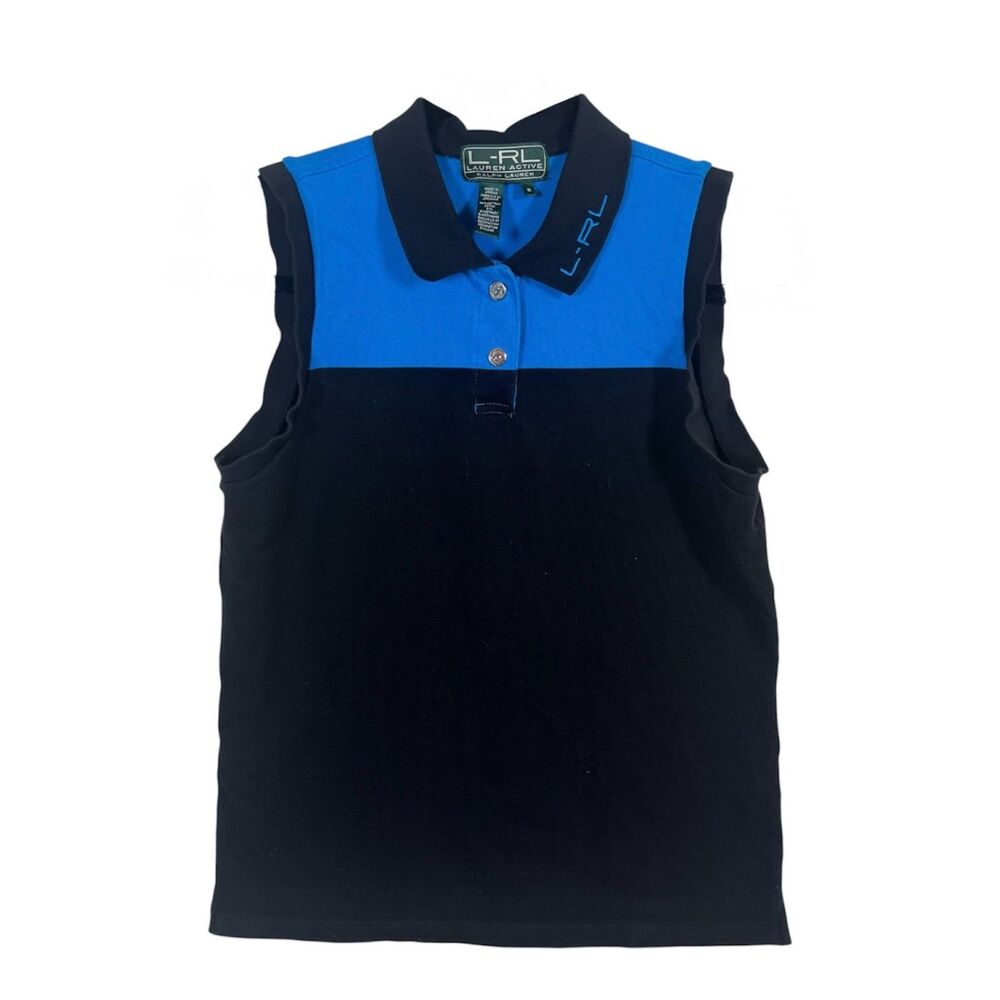 LRL Lauren Active Ralph Lauren Sleeveless Colorblock Polo Womens M
